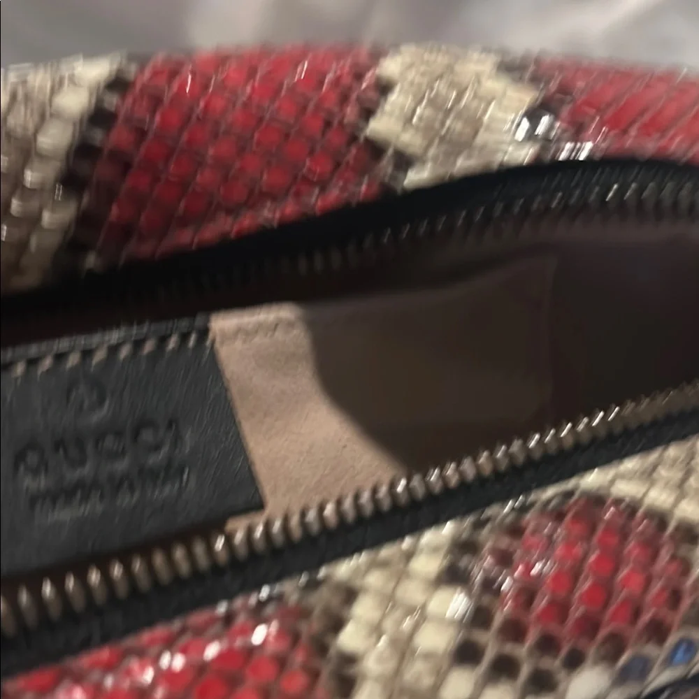 Gucci Red and Cream Snake Print Bag-crossbody-NWT - Picture 8 of 11